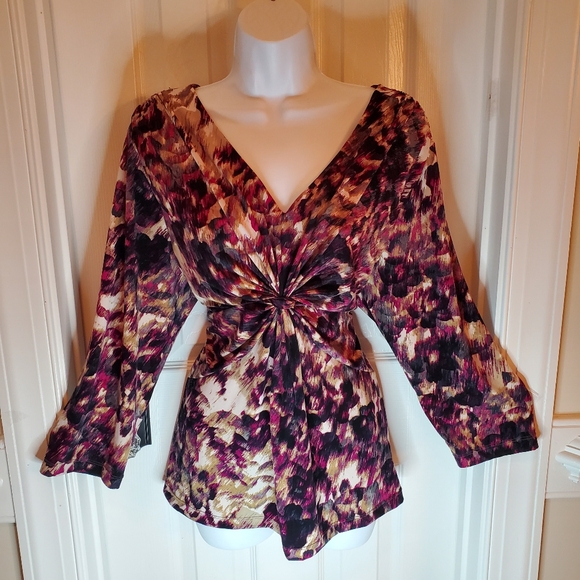 Women's Multicolor V-Neck  Top - Picture 5 of 12